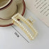 Elegant Pearl Rectangular Hair Claw Clip